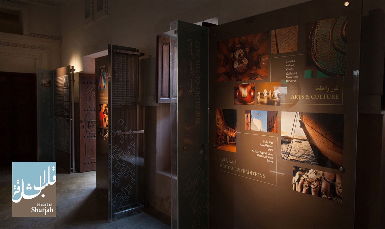 Exhibit wall at the discovery centre to promote the historical wealth of the district