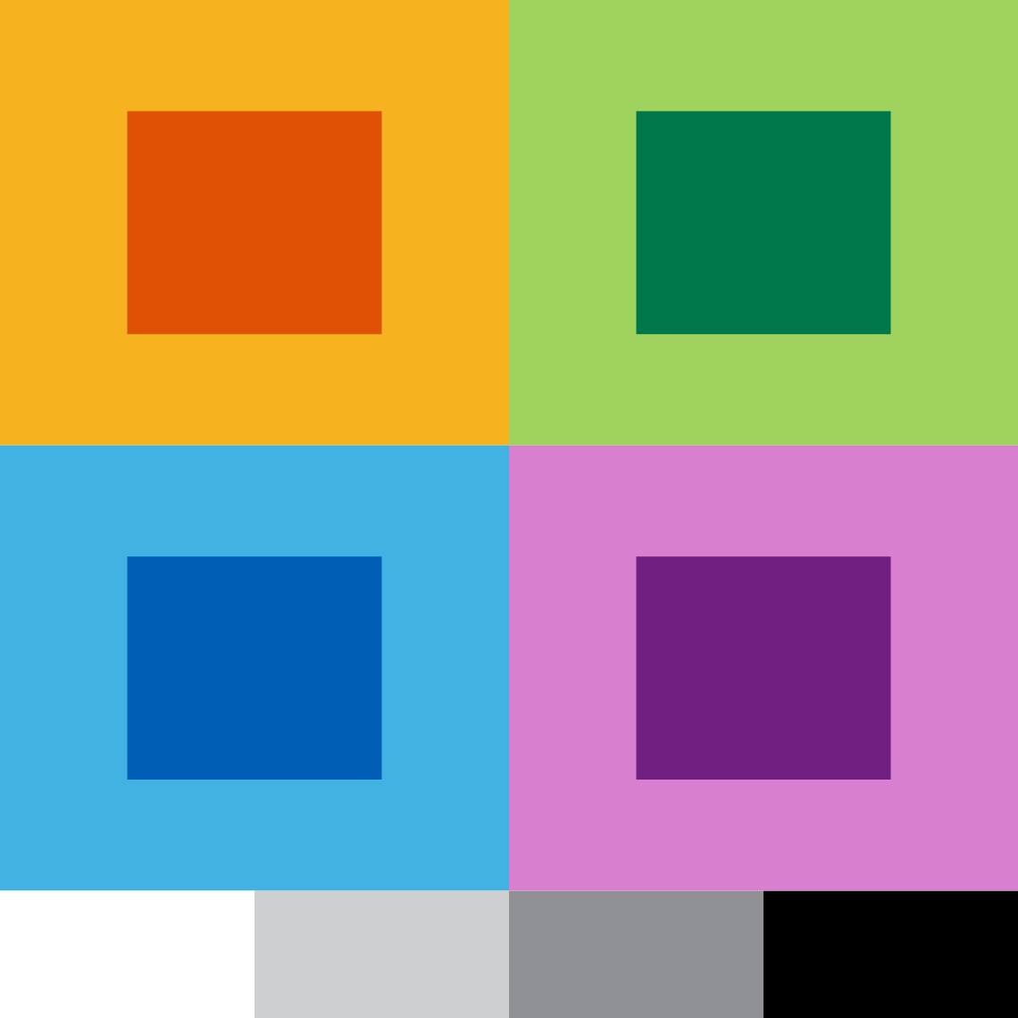 The color palette and color combination developed for Homeward UK