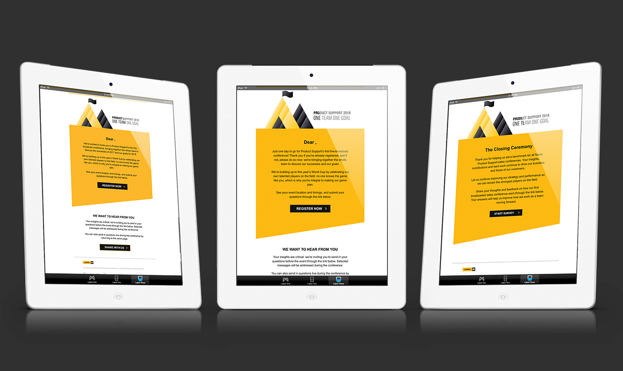 Examples of the email campain developed for Mantrac