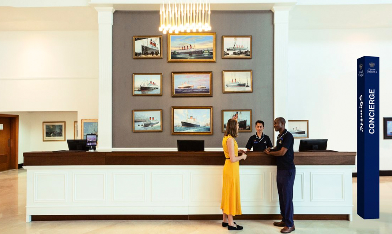 example of the wayfinding system developed for QE2