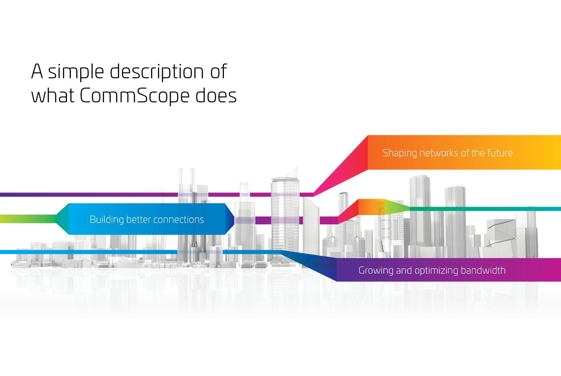 Example of the brand identity developed for CommScope