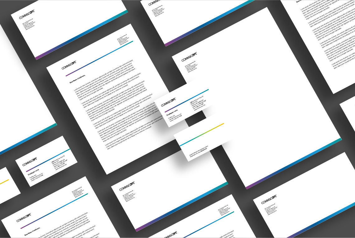 Examples of printed material including letterhead and business cards