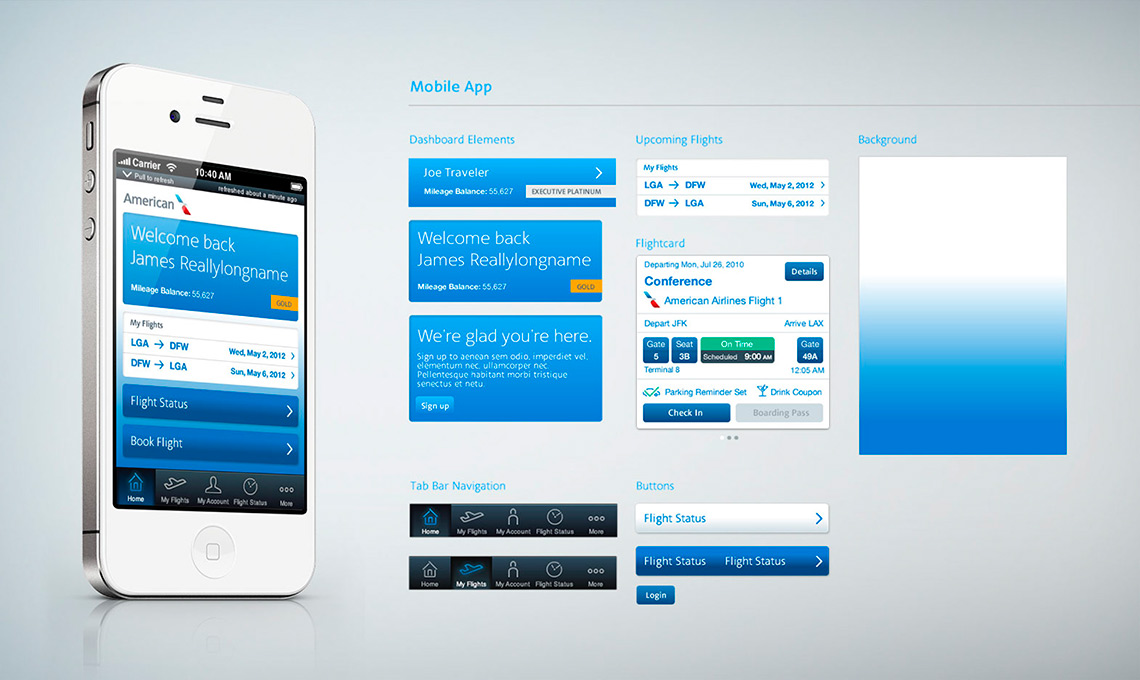 A mobile phone with a blue and white design.