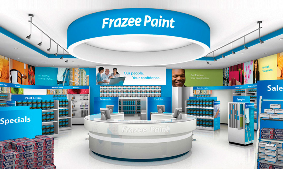 A showroom that shows how the brand identity could be represented.