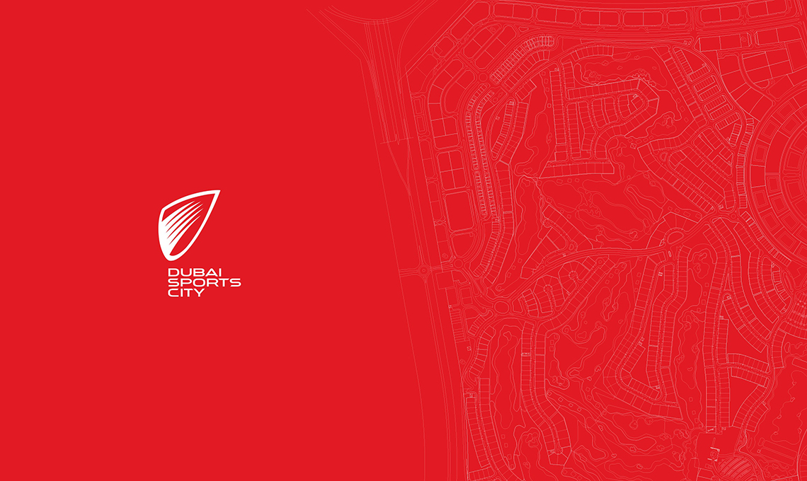 A rebranding program featuring a red background with a map.