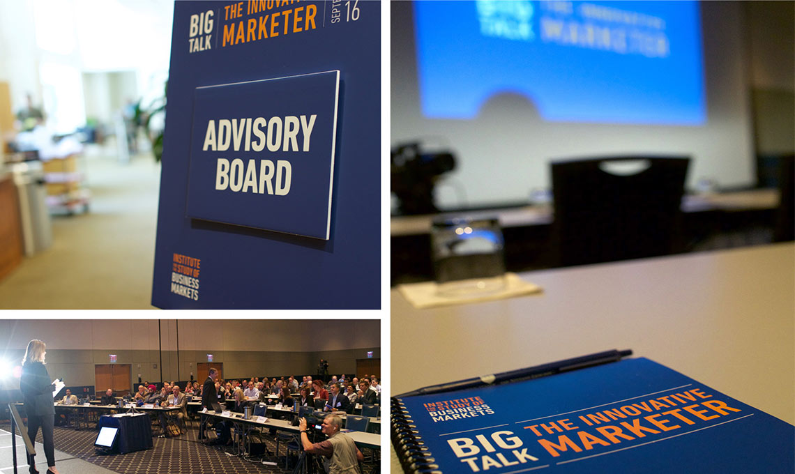 A group of people at a conference exploring defining brand potential.