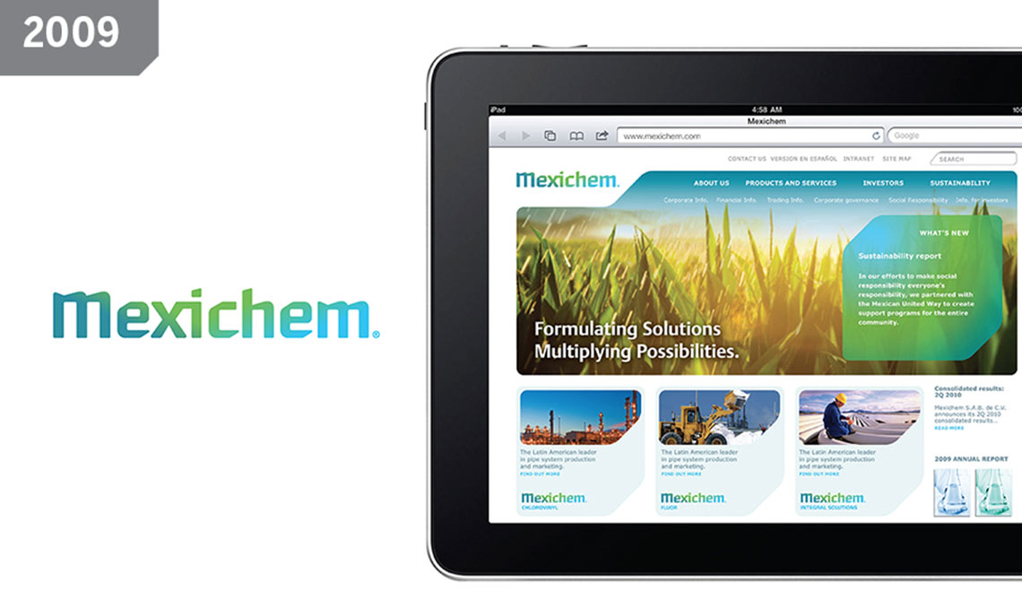 Mexichem 2009 Legacy logo and webpage