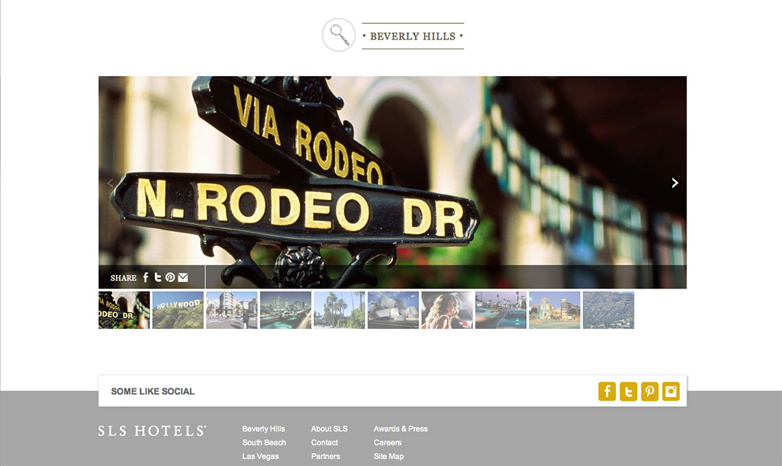 A photo of a street sign near SLS Hotels.