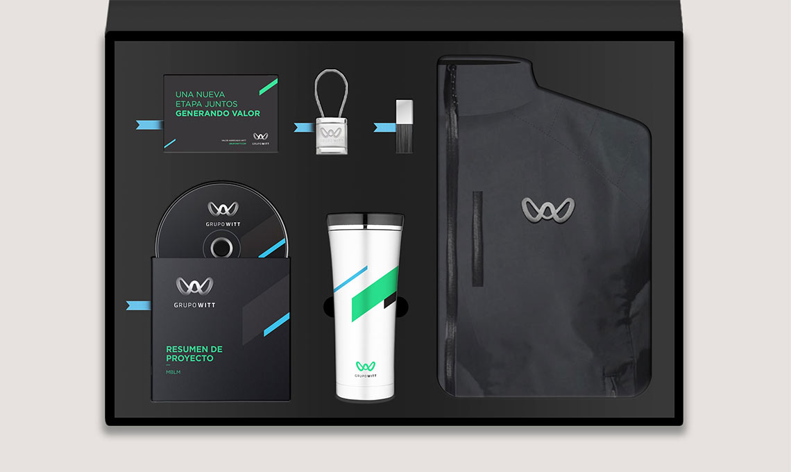 A boldly packed black box with assorted items.